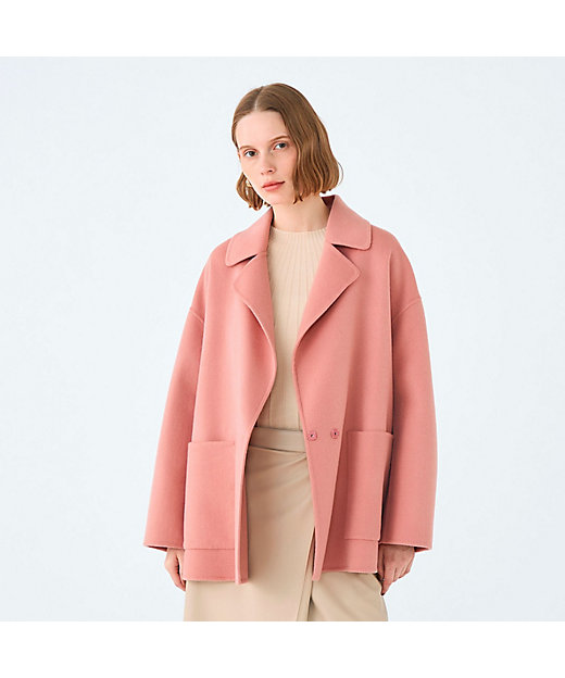 プレミアムウールリバー オープンカラーショートコート | maison