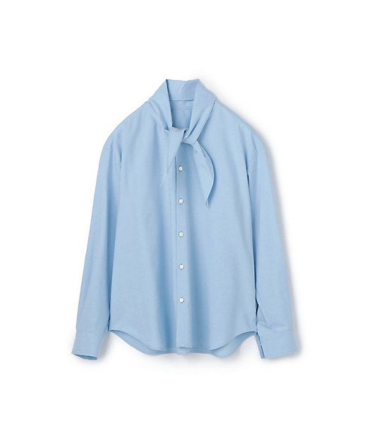 コットンオックスフォード タイ付きブラウス | maison TOMORROWLAND