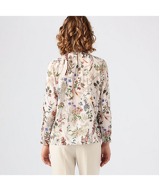 インクリーズフラワープリント ネックタックブラウス | maison