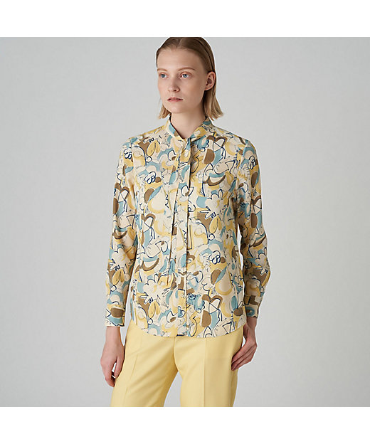 メロウフラワープリント ボウタイブラウス | maison TOMORROWLAND