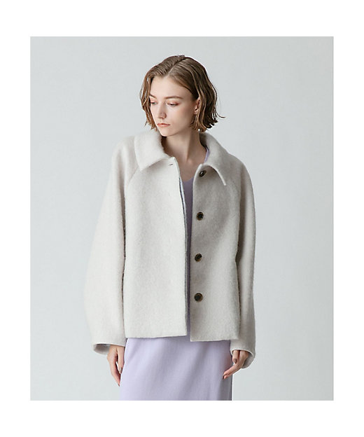モヘア】】シャギーステンカラーショートコート | allureville (Women