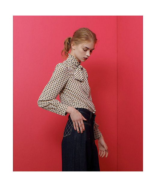 LOULOU WILLOUGHBY】◇デシンドットフリルボウタイ