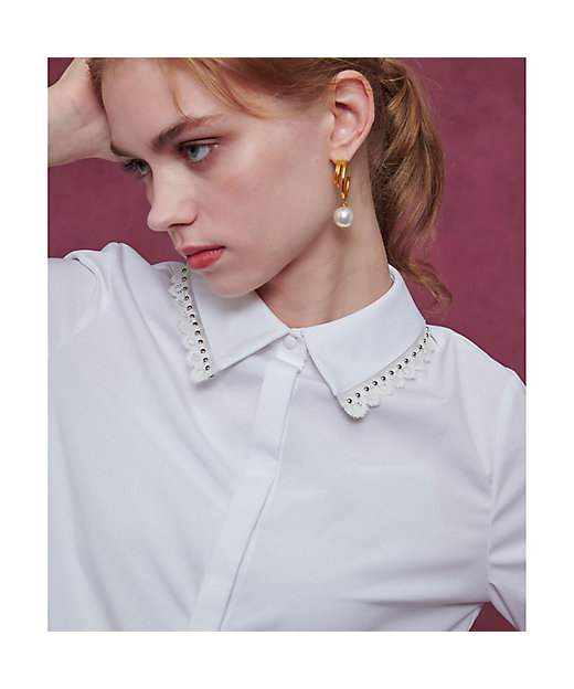 LOULOU WILLOUGHBY】レーストリミングシャツ