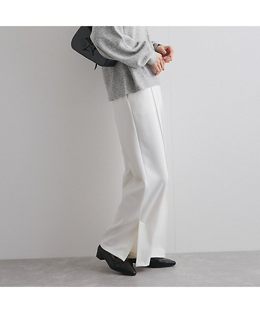 ポンチサイドスリットワイドパンツ≪セットアップ対応／手洗い可能