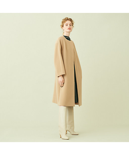 ウールモッサ ノーカラーコート | maison TOMORROWLAND/メゾン