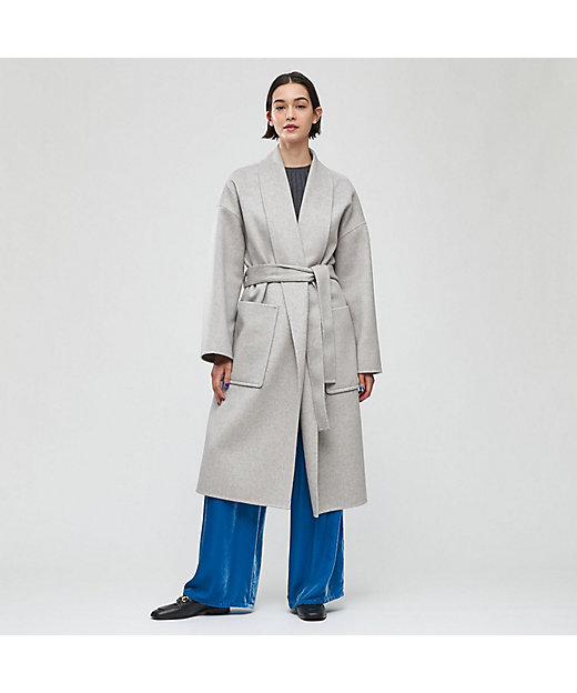 ダブルフェイスメルトンビーバー ショールカラーコート | maison