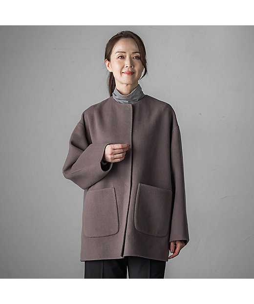 軽さと贅沢なぬくもり”ノーカラーリバーコート | la.f（Women）/ラ