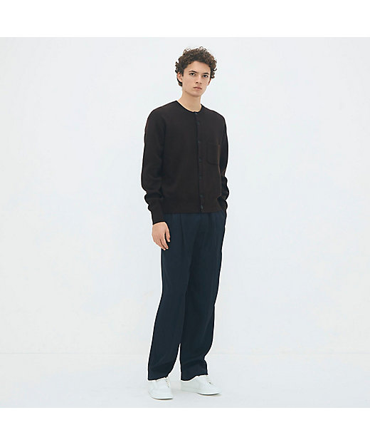 CABaN コットンカシミヤ ポケットクルーネックカーディガン