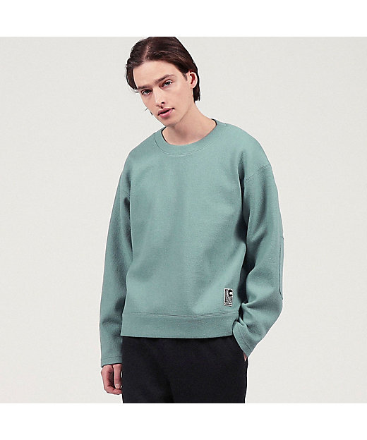 CABaN ウールコットンダブルフェイス クルーネックプルオーバー