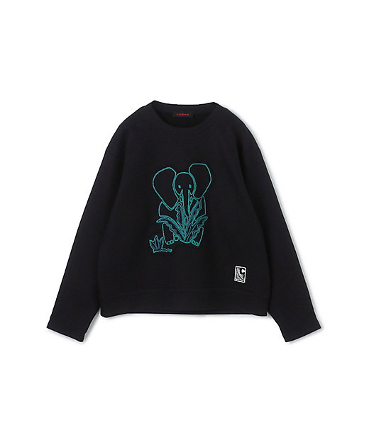 CABaN ウールコットンダブルフェイス エンブロイダリープル