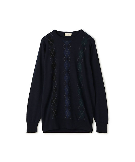 別注】JOHN SMEDLEY ウール アーガイルクルーネック プル