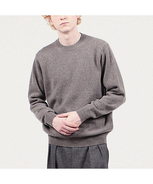 スーパーファインラムウール クルーネックプルオーバーニット