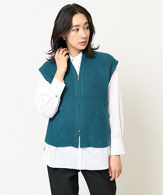 ダブルジップハイネックニットベスト | GEORGES RECH (Women