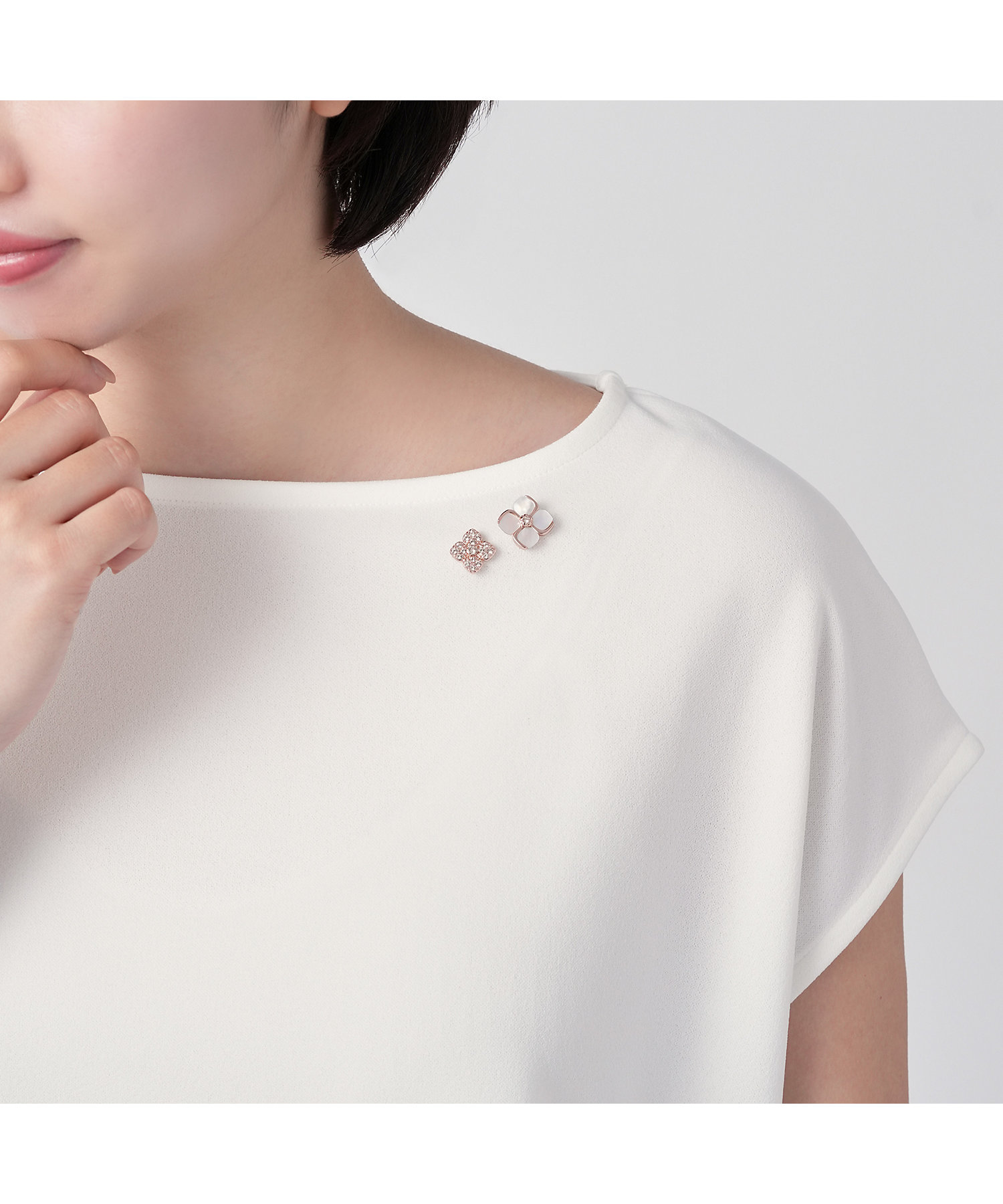 シェルフラワー ブローチ 2点セット VBMV5028 XP | VENDOME