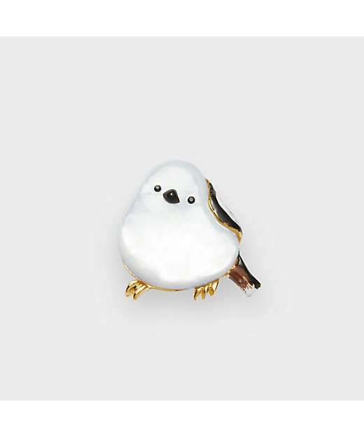 白蝶貝 シマエナガ ブローチ VBMV3652 MP | VENDOME