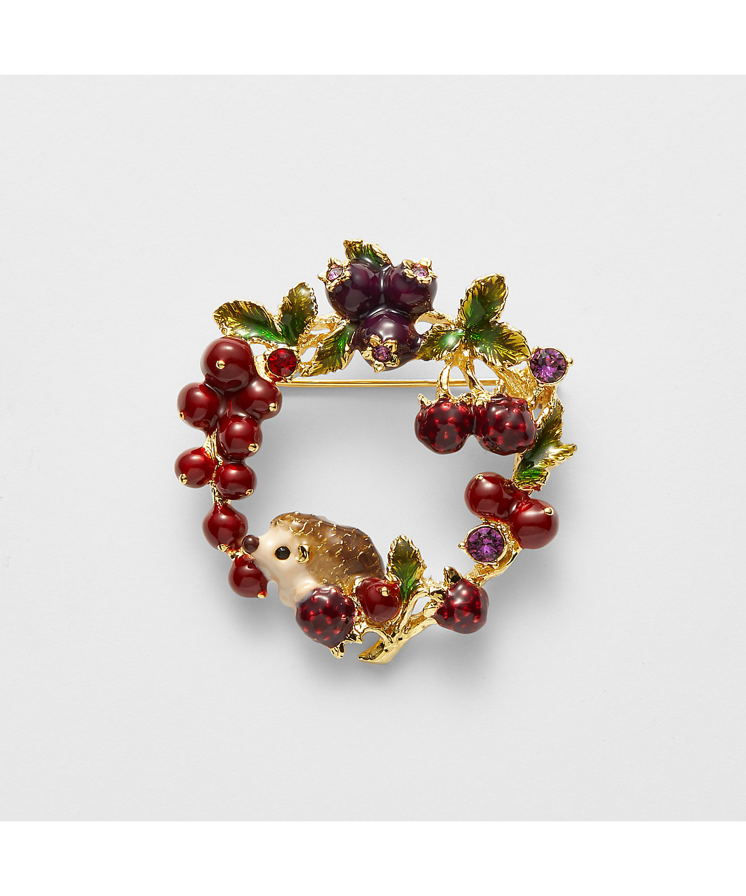 ベリー＆ハリネズミ リースブローチ VBRV4662 R2 | VENDOME