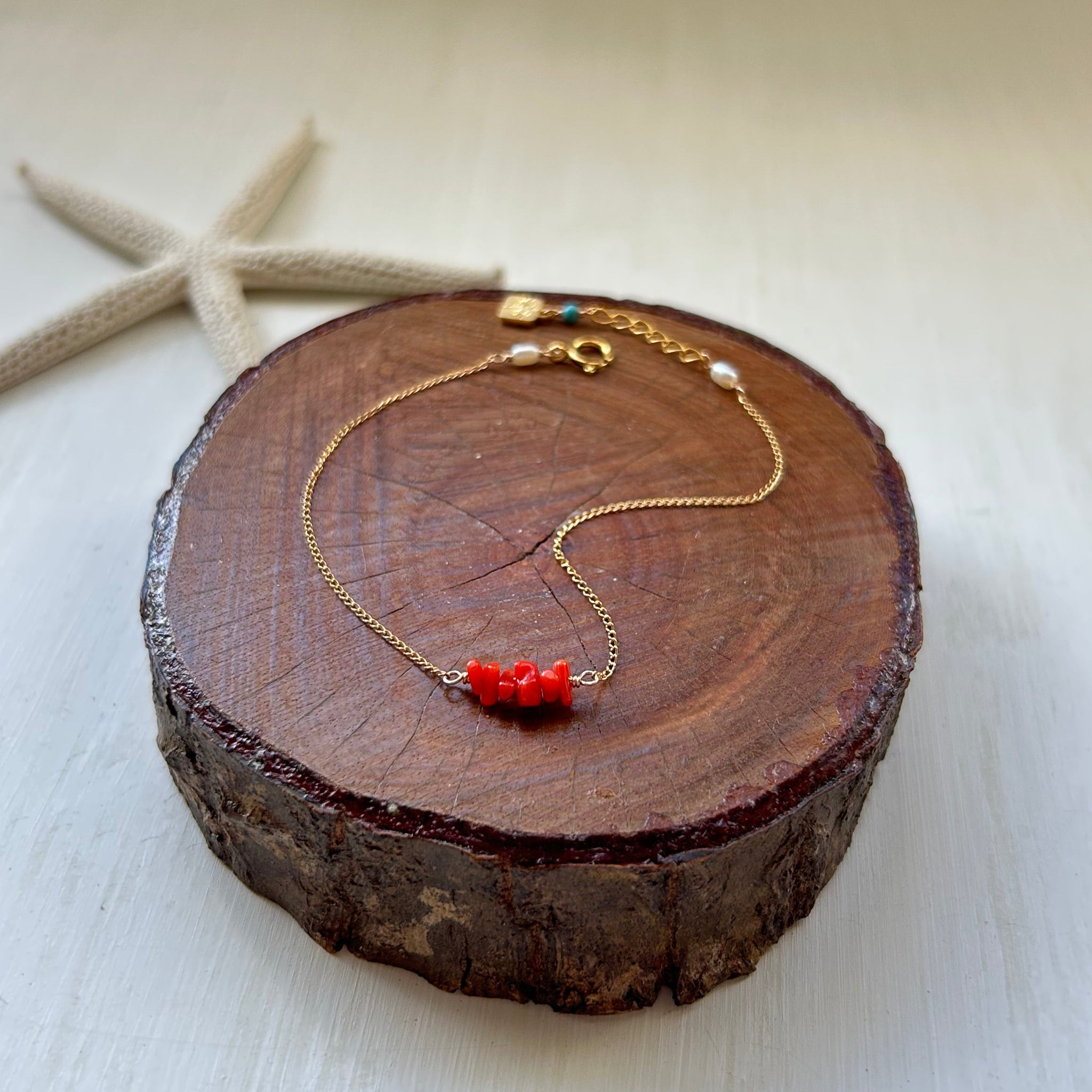 BRANCHES K14GF 赤珊瑚ブレスレット 石垣島アクセサリー