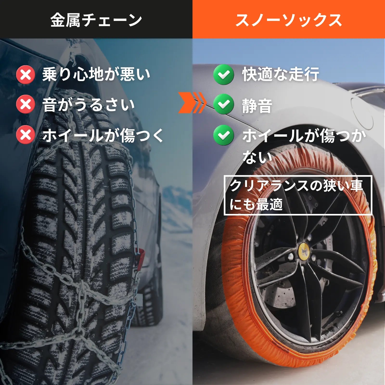 イッセ・スノーソックス クラシック｜布製タイヤチェーン