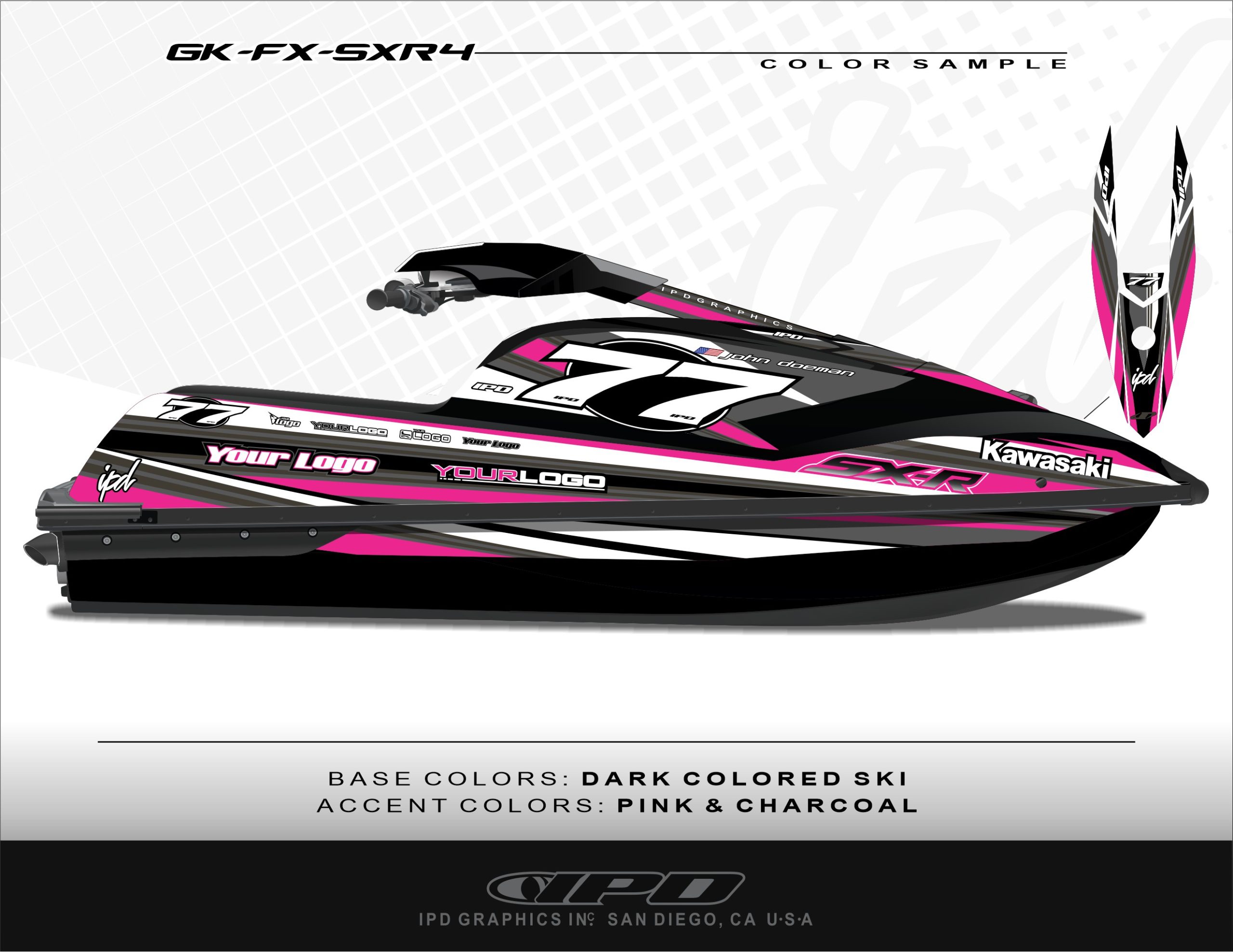Kawasaki SXR 1500 Graphics Kit (FX Design) - IPD Jet Ski Graphics