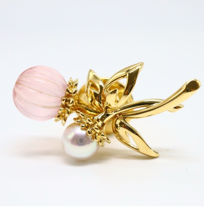 K18アコヤ本真珠ブローチの買取実績｜色石BANK