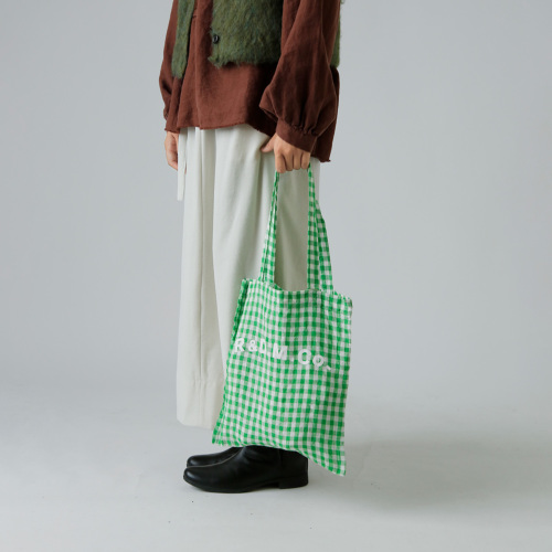 R & D.M.Co- オールドマンズテーラー リネン ギンガムチェック トート