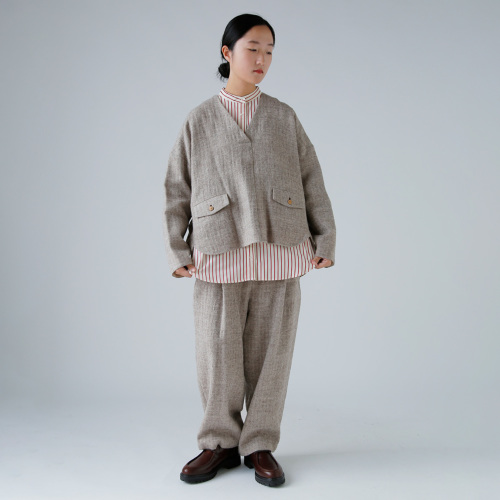 atelier naruse アトリエナルセ シェットランド ウール リネン タック
