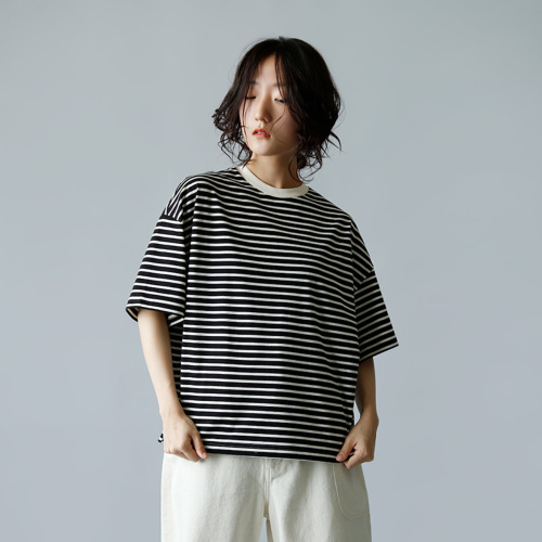 atelier naruse アトリエナルセ コットン ボーダー 半袖 カットソー