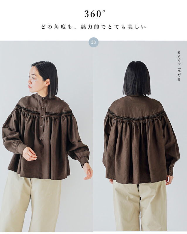 Scye サイ リネン タックブラウス 60/1Linen Cambric Tucked Blouse