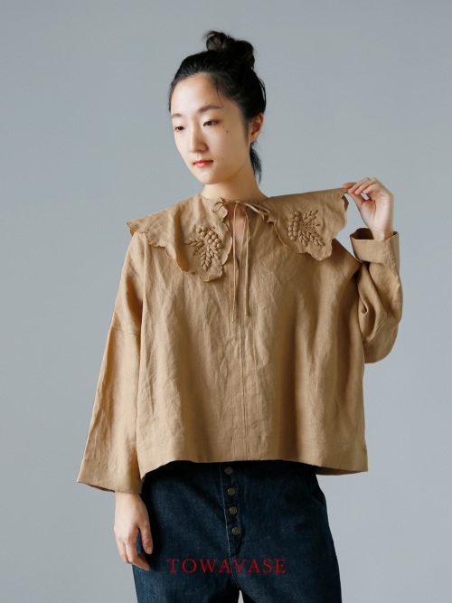 TOWAVASE(トワヴァーズ)リネン フリル プルオーバー ボンヴォヤージュ