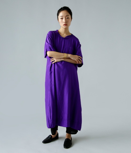 TOWAVASE トワヴァーズ シルク スプレス ロング Tシャツ “Souplesse