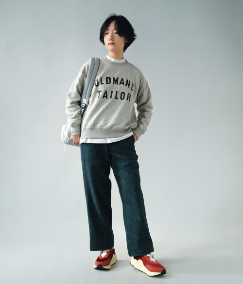 R & D.M.Co- オールドマンズテーラー コットン ラバープリント クルー