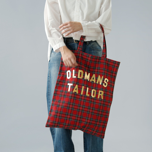 R & D.M.Co- オールドマンズテーラー コットン ロゴプリント タータン