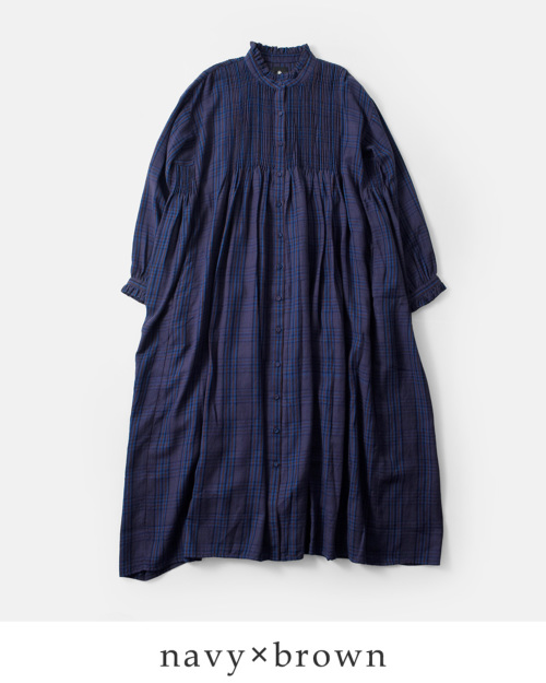 maison de soil メゾン ド ソイル ウール コットン チェック フリル