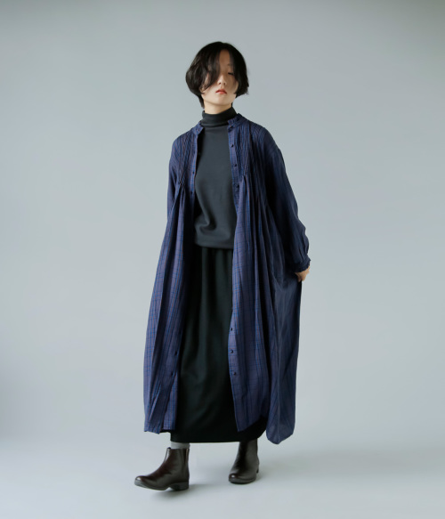 maison de soil メゾン ド ソイル ウール コットン チェック フリル