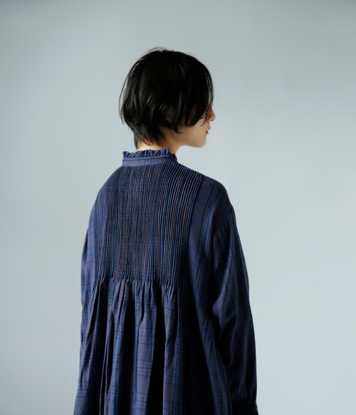 maison de soil メゾン ド ソイル ウール コットン チェック フリル