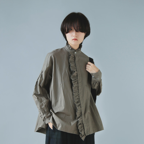 TOUJOURS トゥジュー コットン トリプル ヤーン ツイル シャツ “Band