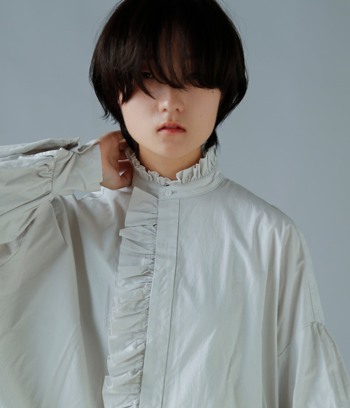 TOUJOURS トゥジュー コットン トリプル ヤーン ツイル シャツ “Band