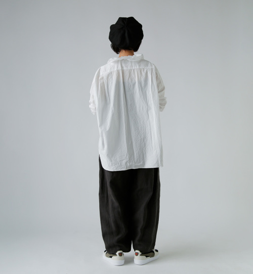 TOUJOURS トゥジュー ファインヤーン コットン シャツ “Ruffle Collar