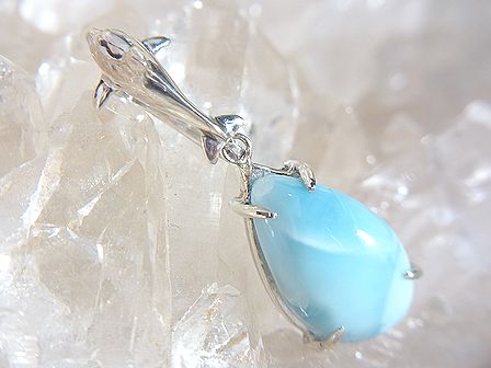 momo出品。極美！！ラリマー ペンダント ヒーリング 海 癒し イルカ