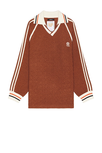 rice nine ten Knitting Classic Soccer Jersey in Brown | FWRD