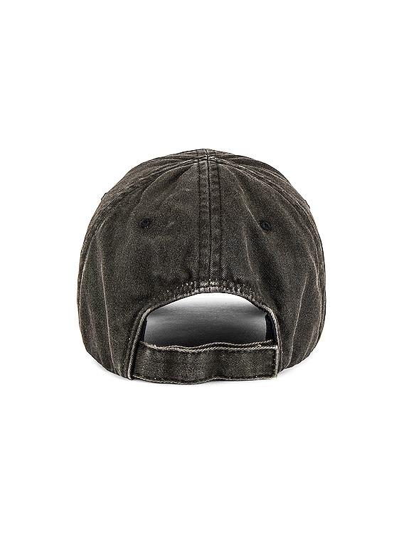 Balenciaga Hat Washed Denim Cap in Black & White | FWRD
