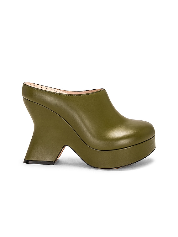 Loewe Terra 110 Wedge Clog in Olive | FWRD