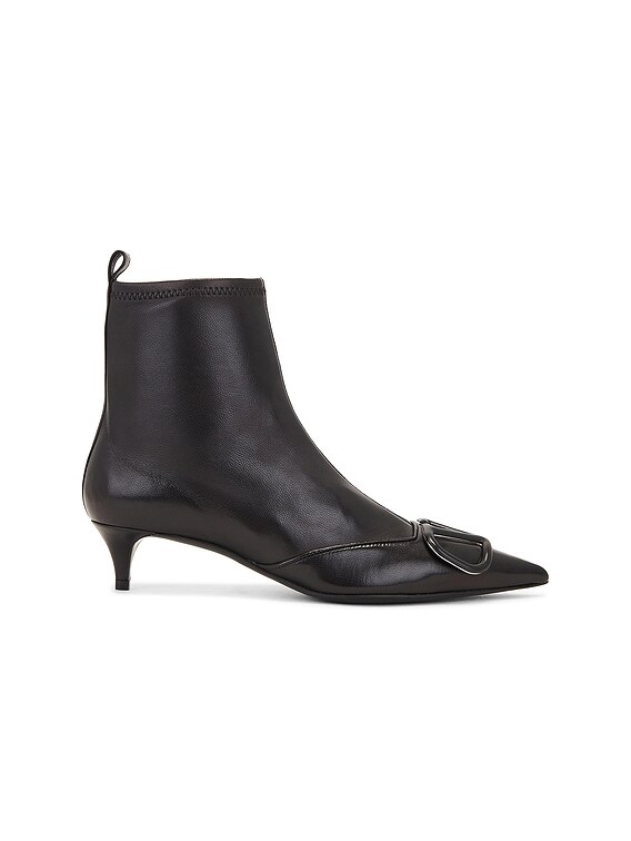 Valentino Garavani V Logo Signature Stretch Bootie in Nero | FWRD