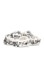 Balenciaga Crocs Pool Slide Sandal in White & Black | FWRD