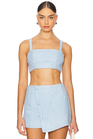 SNDYS x REVOLVE Tweed Top in Blue | REVOLVE