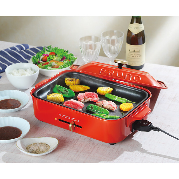 BRUNO コンパクトホットプレート＆ブランドBOOKセット レッド