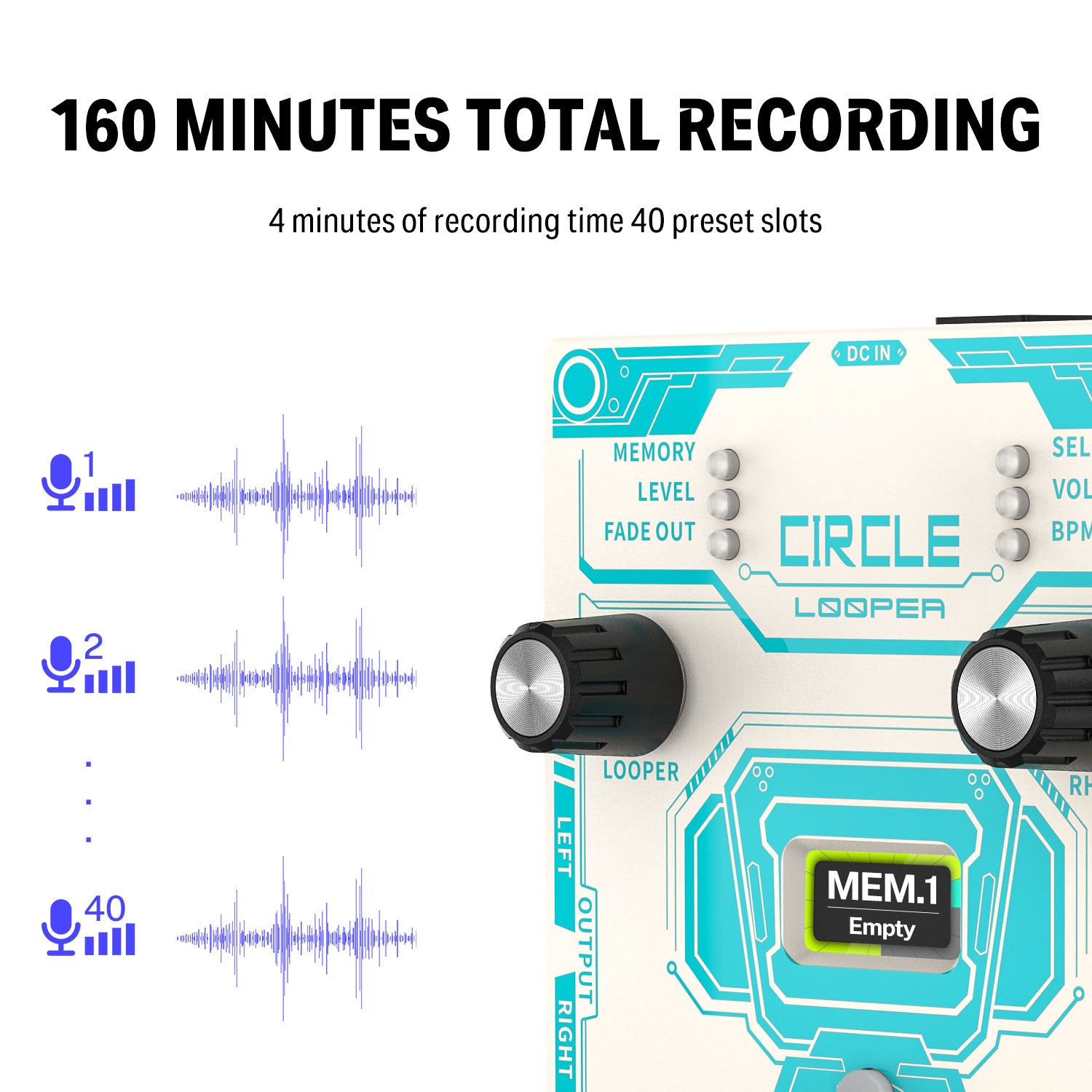 Looper Stereo Donner Circle con Drum Machine Integrata