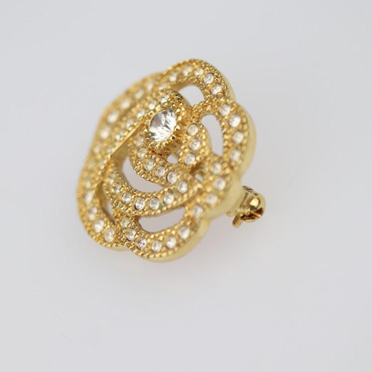 美品 Christian Dior クリスチャンディオール ブローチ メタル ライン