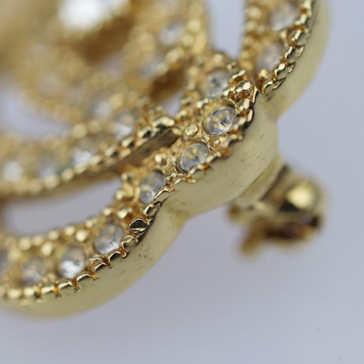 美品 Christian Dior クリスチャンディオール ブローチ メタル ライン