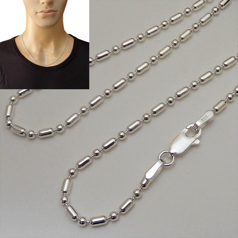 メンズ ネックレス シルバー925 50cm 1.5mm ボールチェーン シルバー